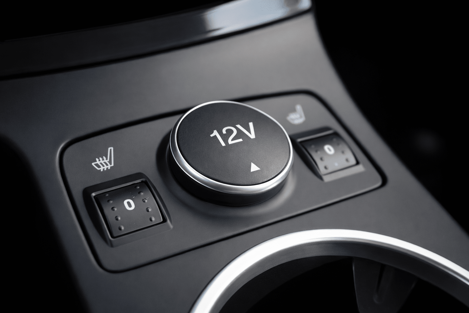 Car centre console close-up shot