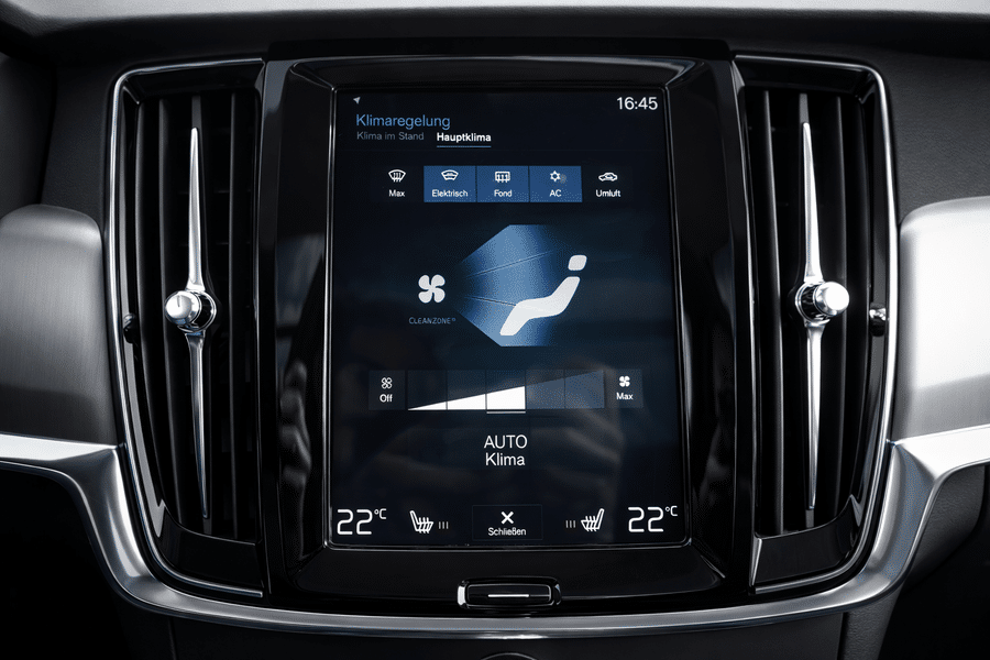 Car climate control interface close-up