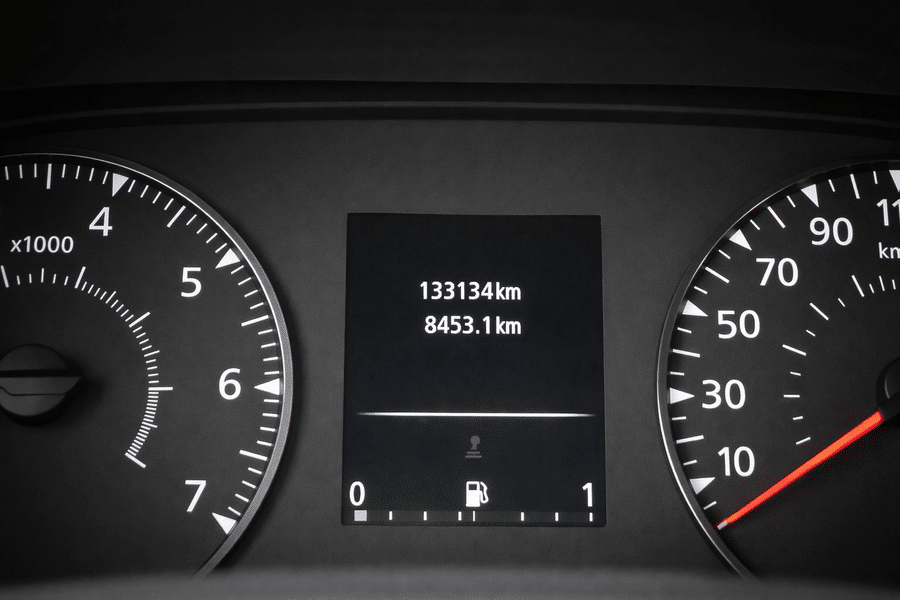 Clean car dashboard and instrument cluster