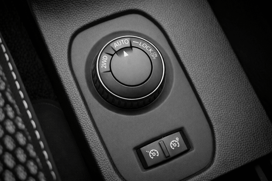Detailed close-up of car controls