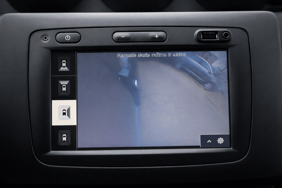 In-car rearview camera display close-up (1)
